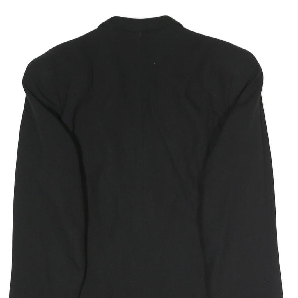 Mens Black Satin Lapel Button Jacket L Polyester Blend Classic Stylish