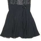 BCBGMAXAZRIA Womens Black Silk Sequined Mini Dress S Evening Party