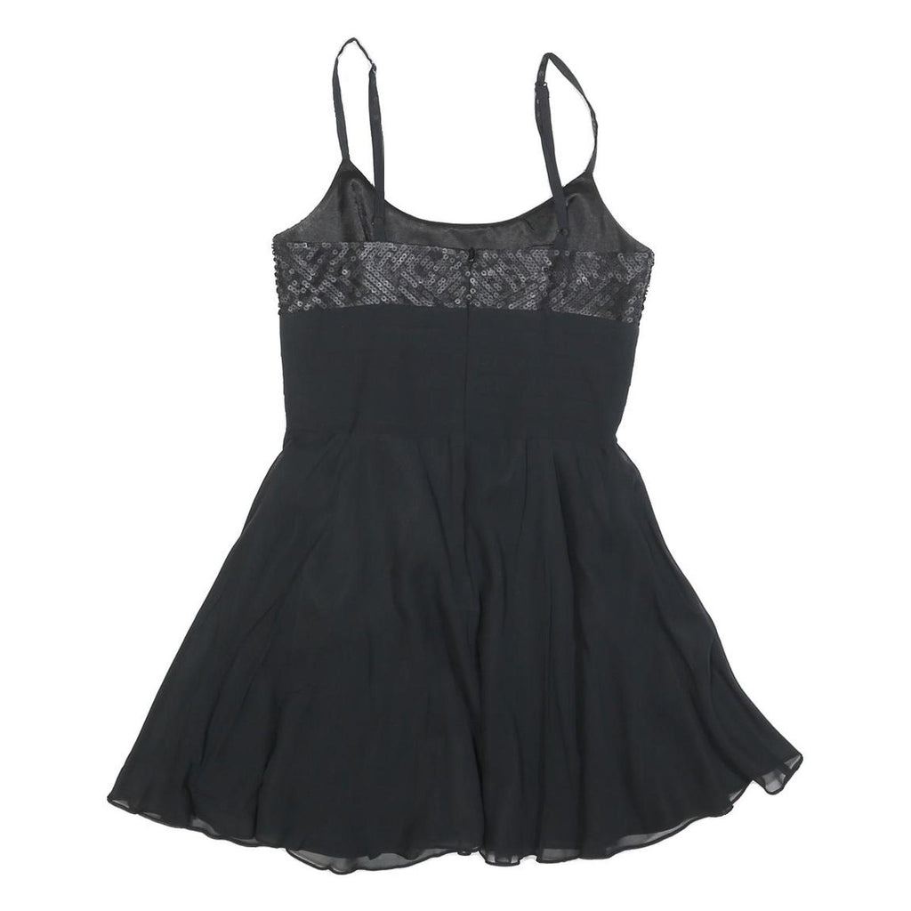 BCBGMAXAZRIA Womens Black Silk Sequined Mini Dress S Evening Party