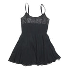 BCBGMAXAZRIA Womens Black Silk Sequined Mini Dress S Evening Party