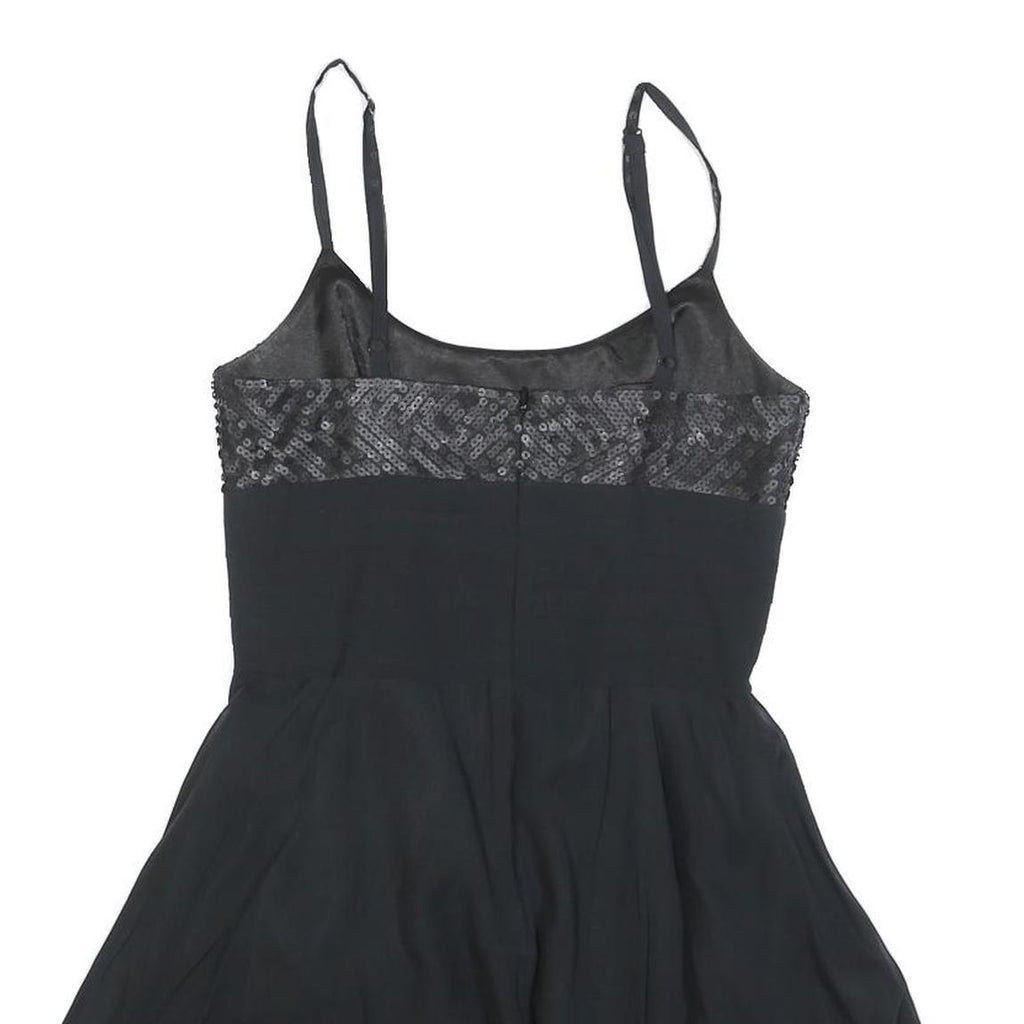 BCBGMAXAZRIA Womens Black Silk Sequined Mini Dress S Evening Party