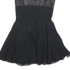 BCBGMAXAZRIA Womens Black Silk Sequined Mini Dress S Evening Party