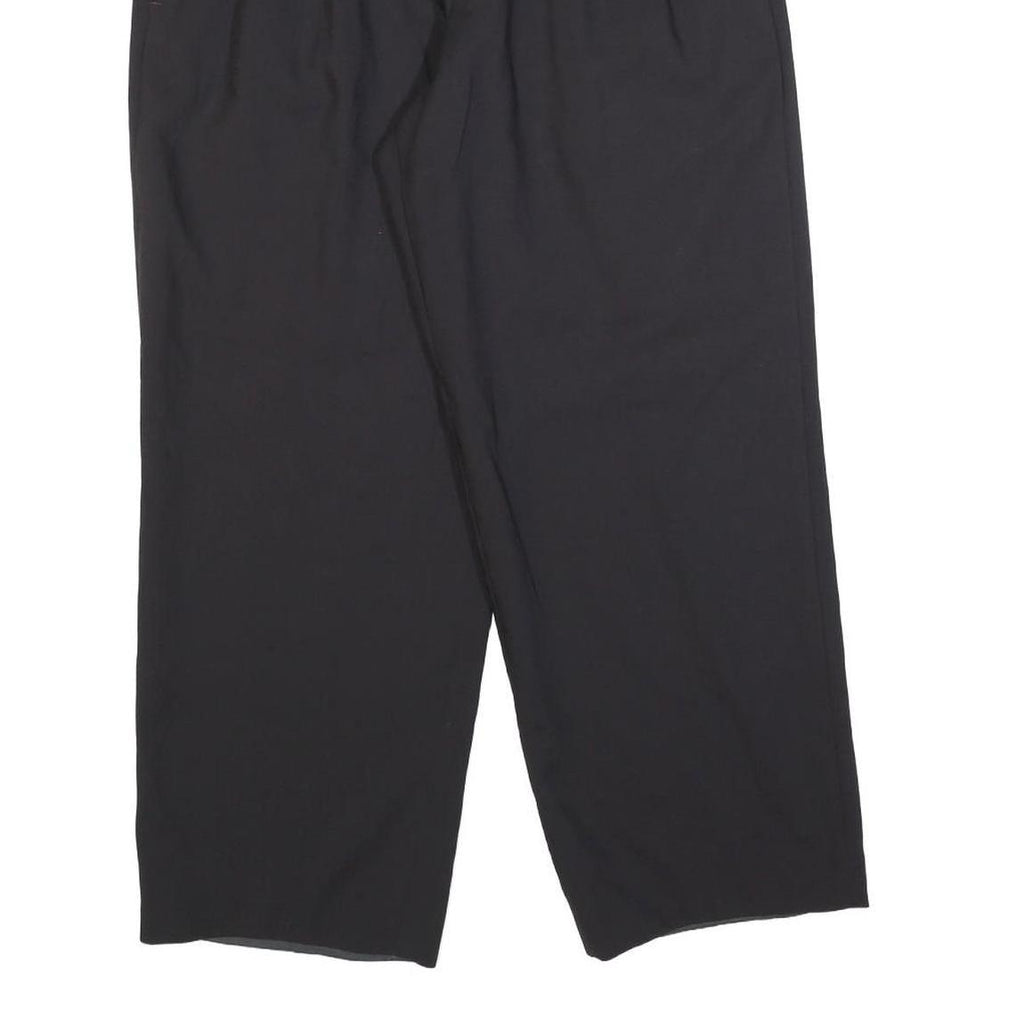 GIANNI VERA Womens Wool Blend Black Relaxed Straight Trousers W32 L27 Smart