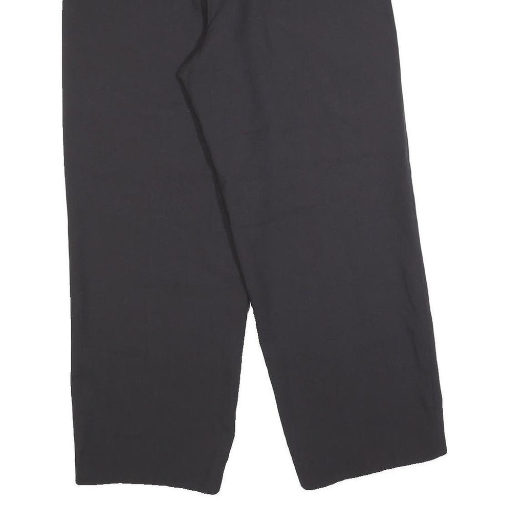 GIANNI VERA Womens Wool Blend Black Relaxed Straight Trousers W32 L27 Smart