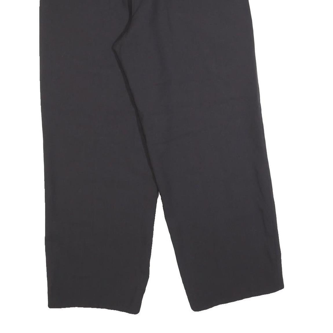 GIANNI VERA Womens Wool Blend Black Relaxed Straight Trousers W32 L27 Smart