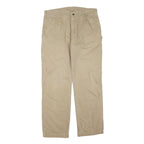 CARHARTT Mens Cotton Blend Beige Workwear Regular Fit Trousers W38 L32 Casual