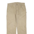 CARHARTT Mens Cotton Blend Beige Workwear Regular Fit Trousers W38 L32 Casual