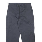 DICKIES Mens Cotton Blend Navy Relaxed Cargo Trousers W36 L30 Durable Workwear