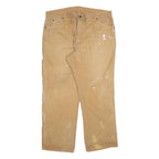 DICKIES Mens Regular Fit Beige Denim W40 L30 Carpenter Work Jeans Zip Closure
