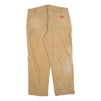 DICKIES Mens Regular Fit Beige Denim W40 L30 Carpenter Work Jeans Zip Closure