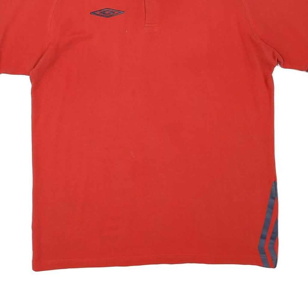 UMBRO Mens Red & Navy Short Sleeve Polo Shirt XL Casual Cotton Blend Sportswear