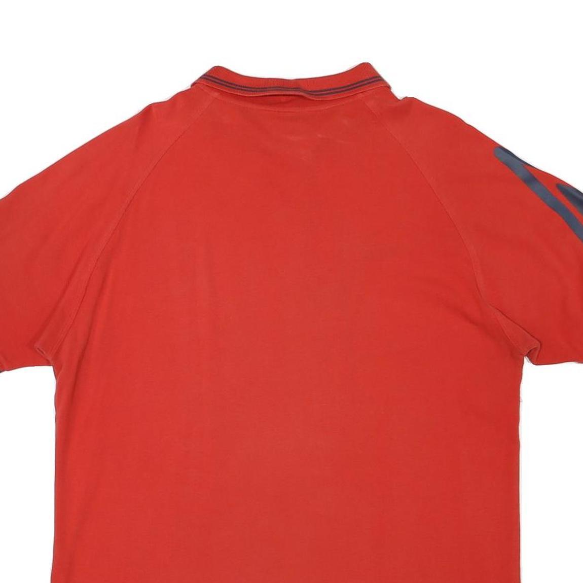 UMBRO Mens Red & Navy Short Sleeve Polo Shirt XL Casual Cotton Blend Sportswear