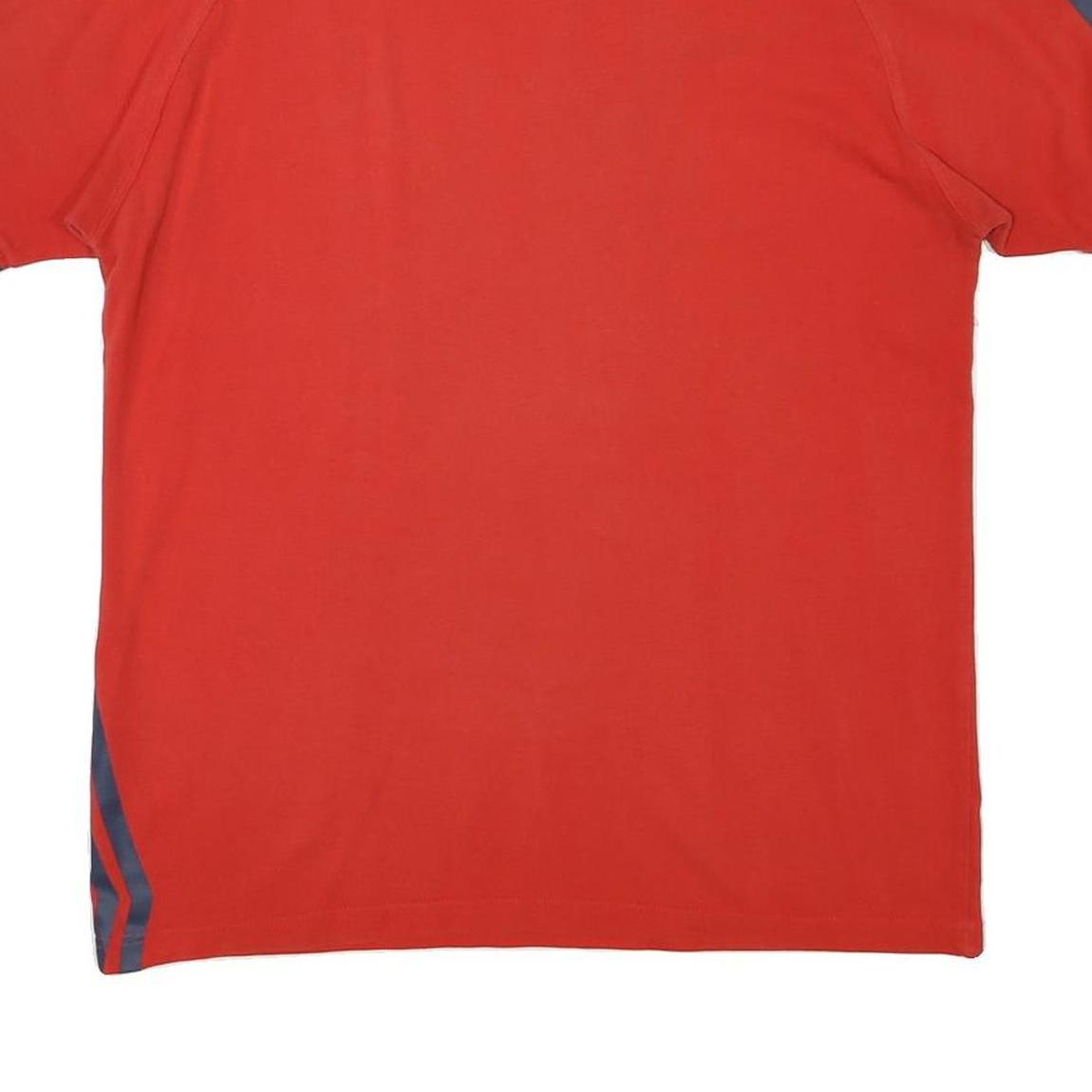 UMBRO Mens Red & Navy Short Sleeve Polo Shirt XL Casual Cotton Blend Sportswear