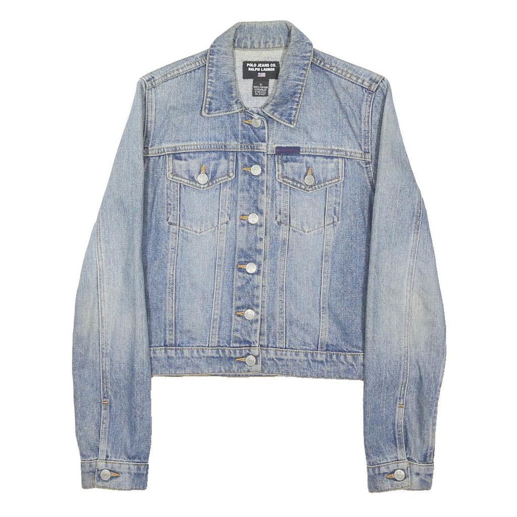 RALPH LAUREN POLO JEANS CO Womens Blue Denim Jacket S Cotton Blend Button Up