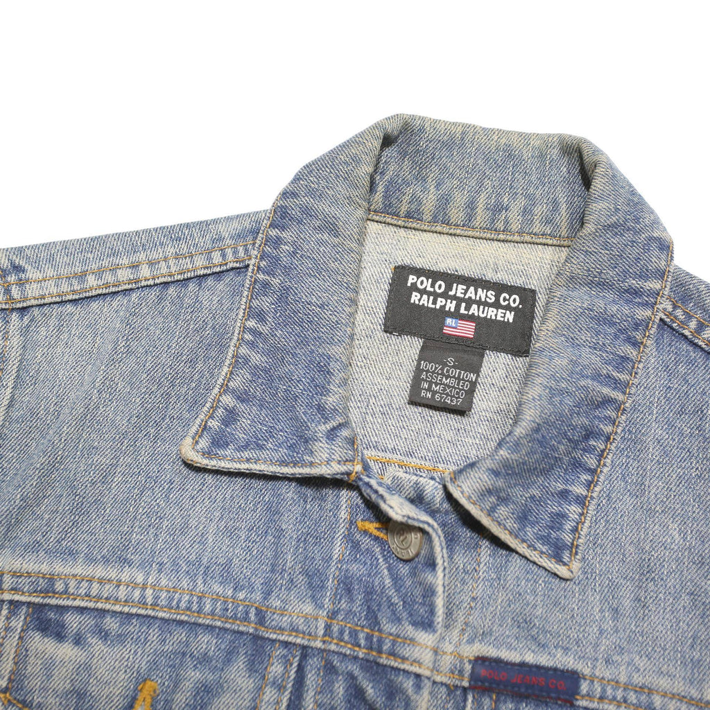 RALPH LAUREN POLO JEANS CO Womens Blue Denim Jacket S Cotton Blend Button Up