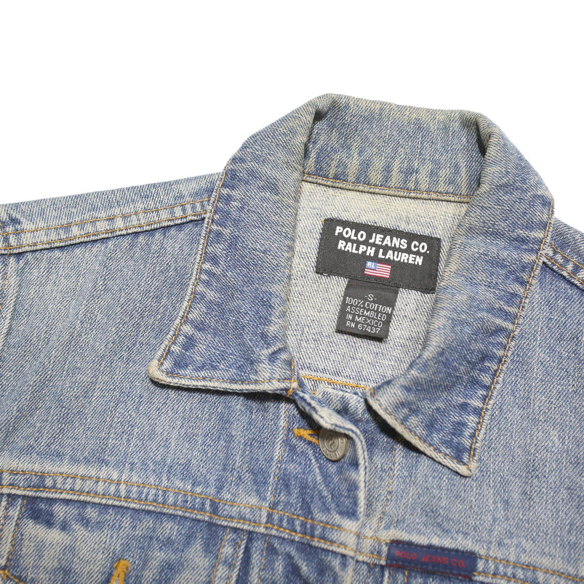 RALPH LAUREN POLO JEANS CO Womens Blue Denim Jacket S Cotton Blend Button Up