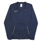 NIKE Mens Navy Blue Jacket S Polyester Blend Plain Zip Pocket Sportswear