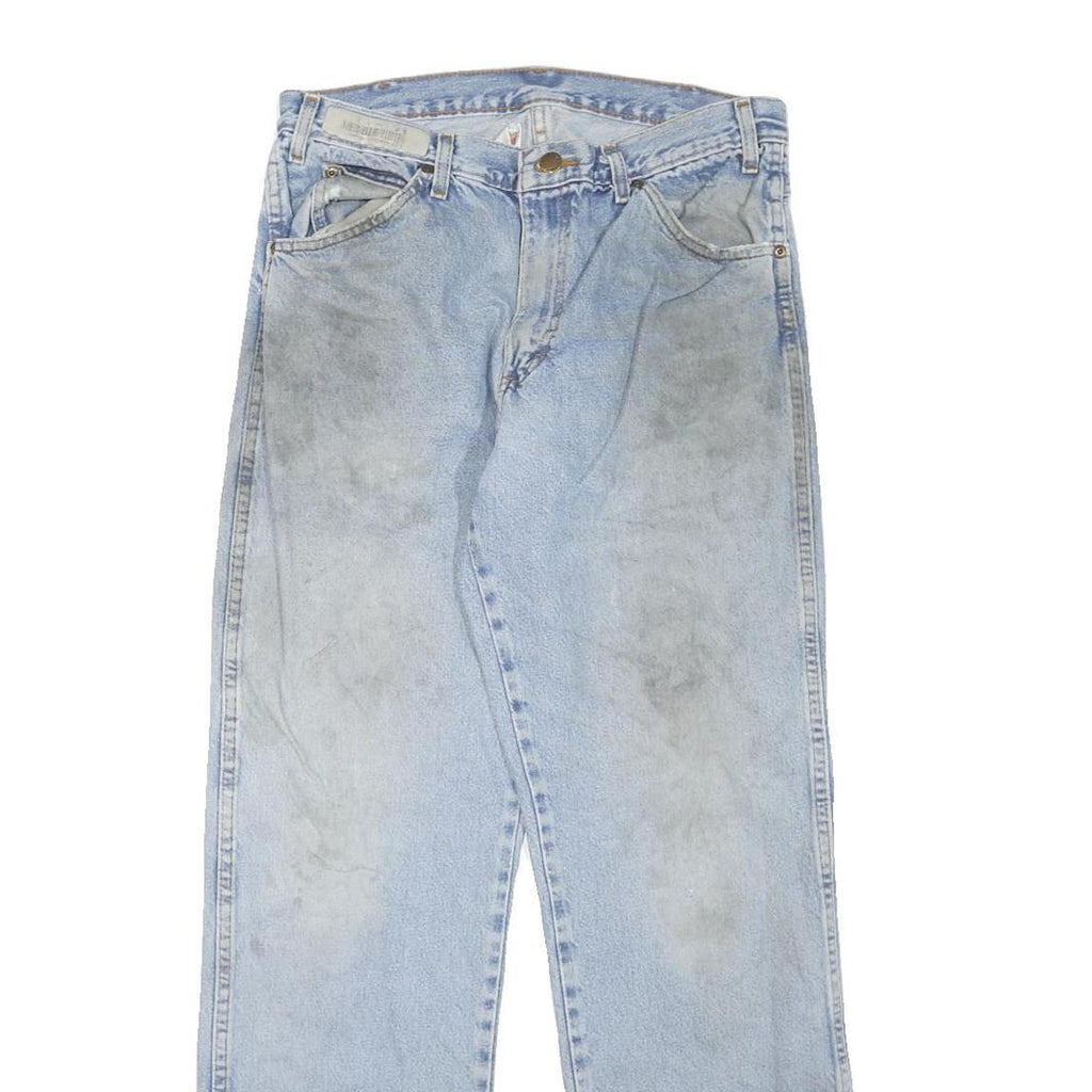 DICKIES Mens Jeans Blue Regular Straight Denim Light W32 L32 Cotton Blend Zip