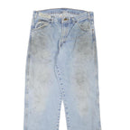 DICKIES Mens Jeans Blue Regular Straight Denim Light W32 L32 Cotton Blend Zip