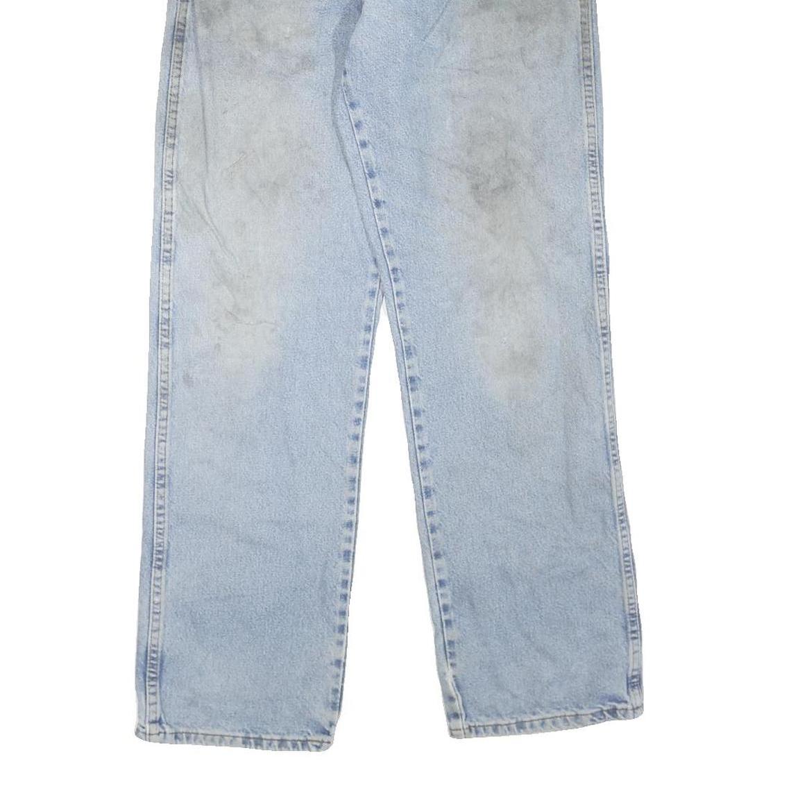 DICKIES Mens Jeans Blue Regular Straight Denim Light W32 L32 Cotton Blend Zip