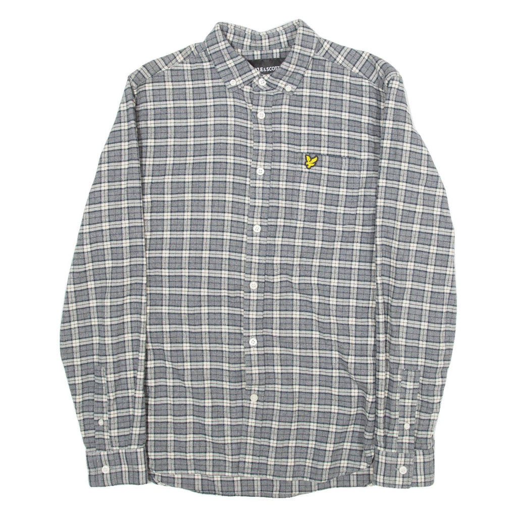LYLE & SCOTT Mens Shirt Grey Check Long Sleeve S