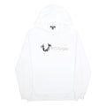 TRUE RELIGION Mens White Cotton Blend Pullover Hoodie M Logo Graphic Casual