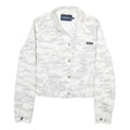 CALVIN KLEIN Womens White & Grey Camouflage Cotton Button Jacket M Casual