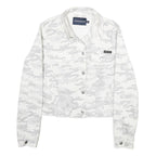 CALVIN KLEIN Womens White & Grey Camouflage Cotton Button Jacket M Casual