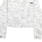 CALVIN KLEIN Womens White & Grey Camouflage Cotton Button Jacket M Casual