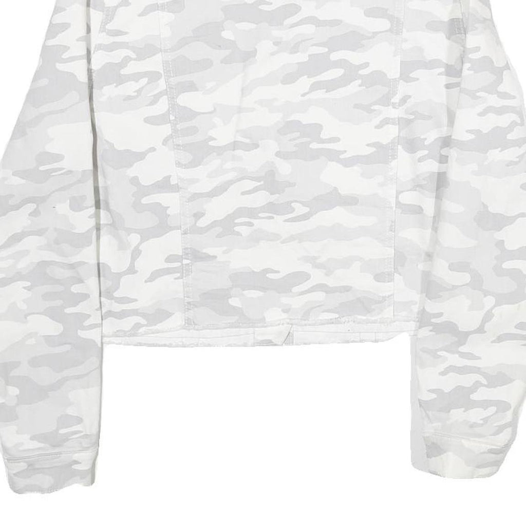 CALVIN KLEIN Womens White & Grey Camouflage Cotton Button Jacket M Casual