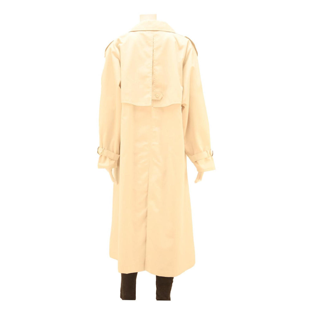 HUCKE Womens Beige Cotton Blend Coat M Classic Button Closure Stylish