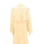 HUCKE Womens Beige Cotton Blend Coat M Classic Button Closure Stylish
