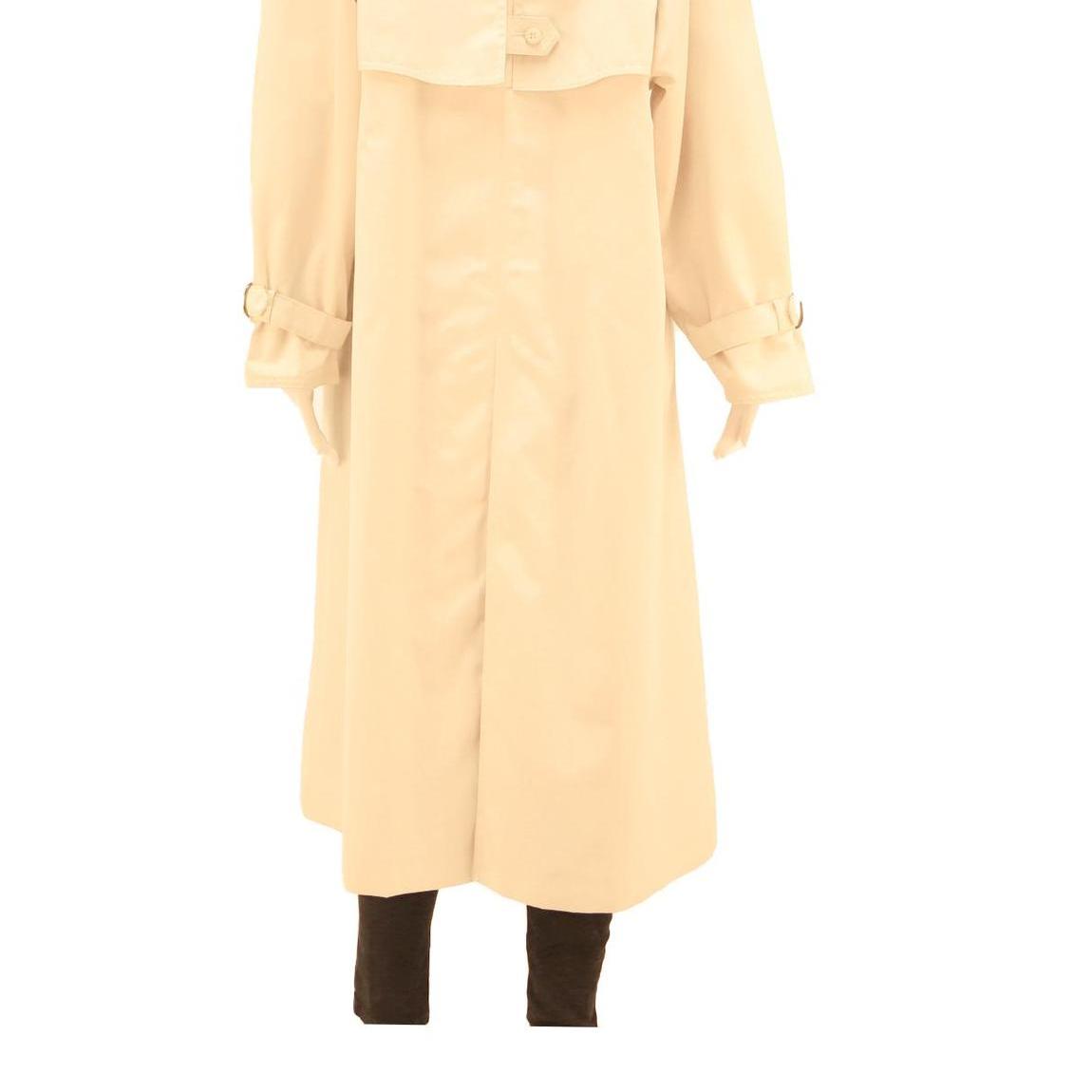 HUCKE Womens Beige Cotton Blend Coat M Classic Button Closure Stylish
