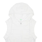 ADIDAS BY STELLA MCCARTNEY Womens White Sleeveless Half Zip Hoodie UK 4 Cotton