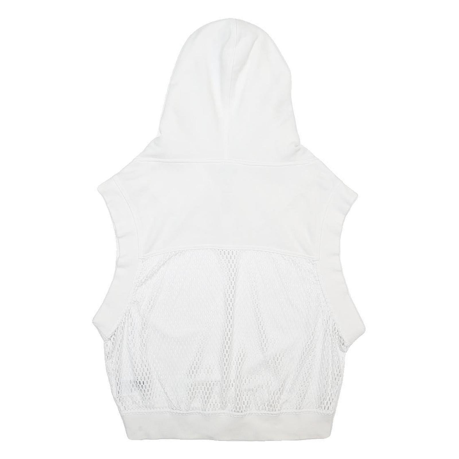 ADIDAS BY STELLA MCCARTNEY Womens White Sleeveless Half Zip Hoodie UK 4 Cotton
