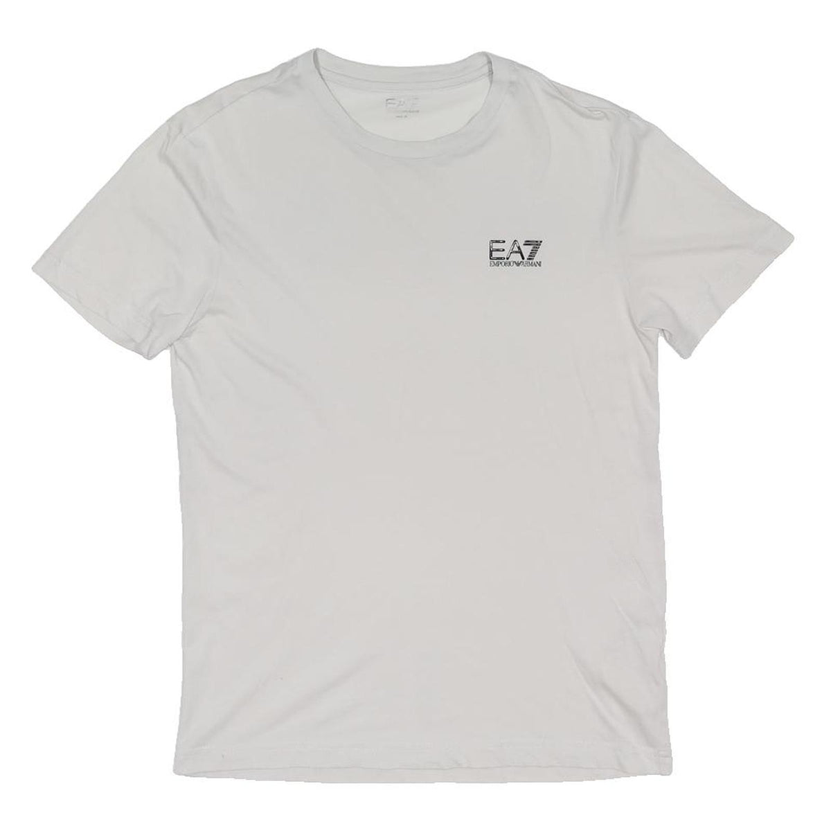 EA7 EMPORIO ARMANI Mens White Crew Neck Short Sleeve S Cotton Blend T-Shirt