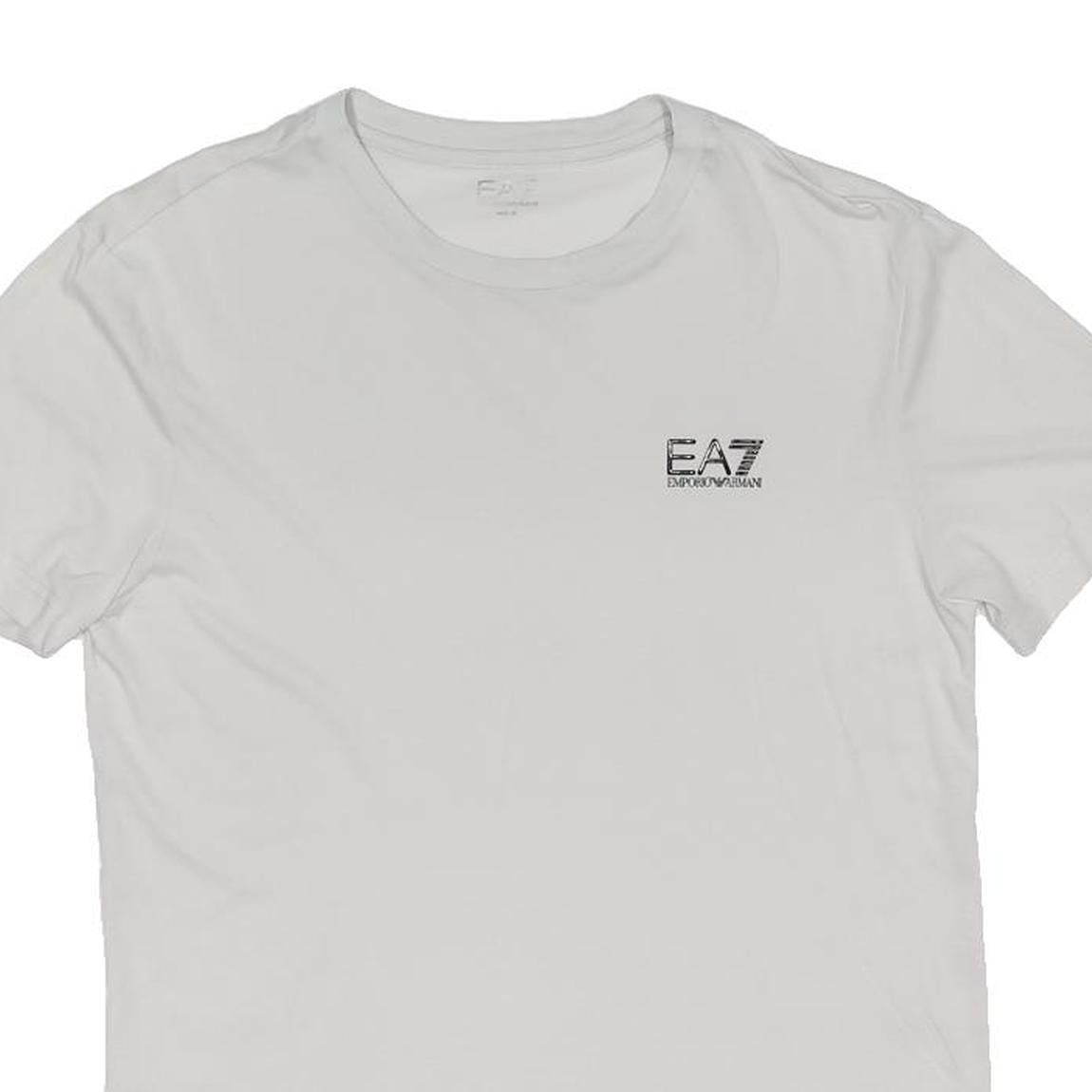 EA7 EMPORIO ARMANI Mens White Crew Neck Short Sleeve S Cotton Blend T-Shirt
