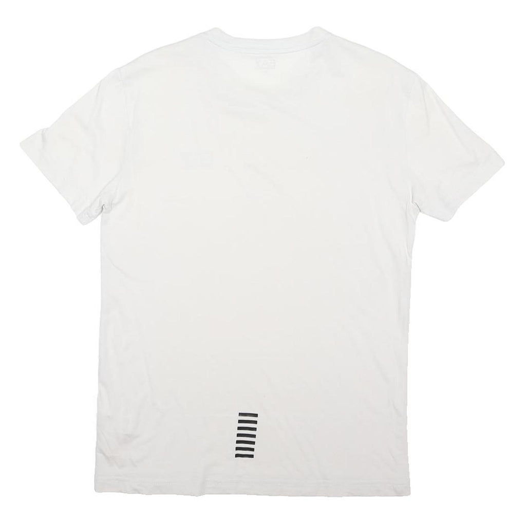 EA7 EMPORIO ARMANI Mens White Crew Neck Short Sleeve S Cotton Blend T-Shirt