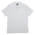 NIKE Mens Grey Short Sleeve Plain Polo Shirt L Casual Cotton