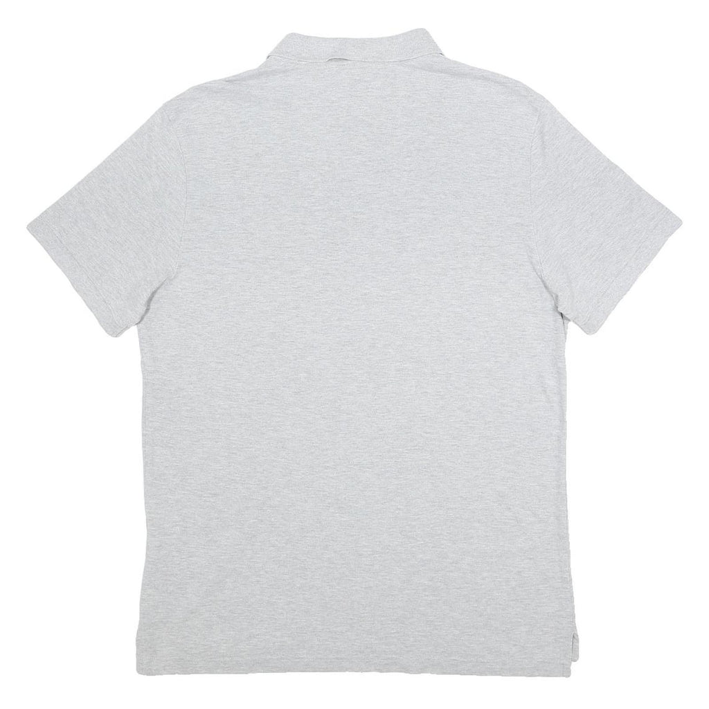 NIKE Mens Grey Short Sleeve Plain Polo Shirt L Casual Cotton
