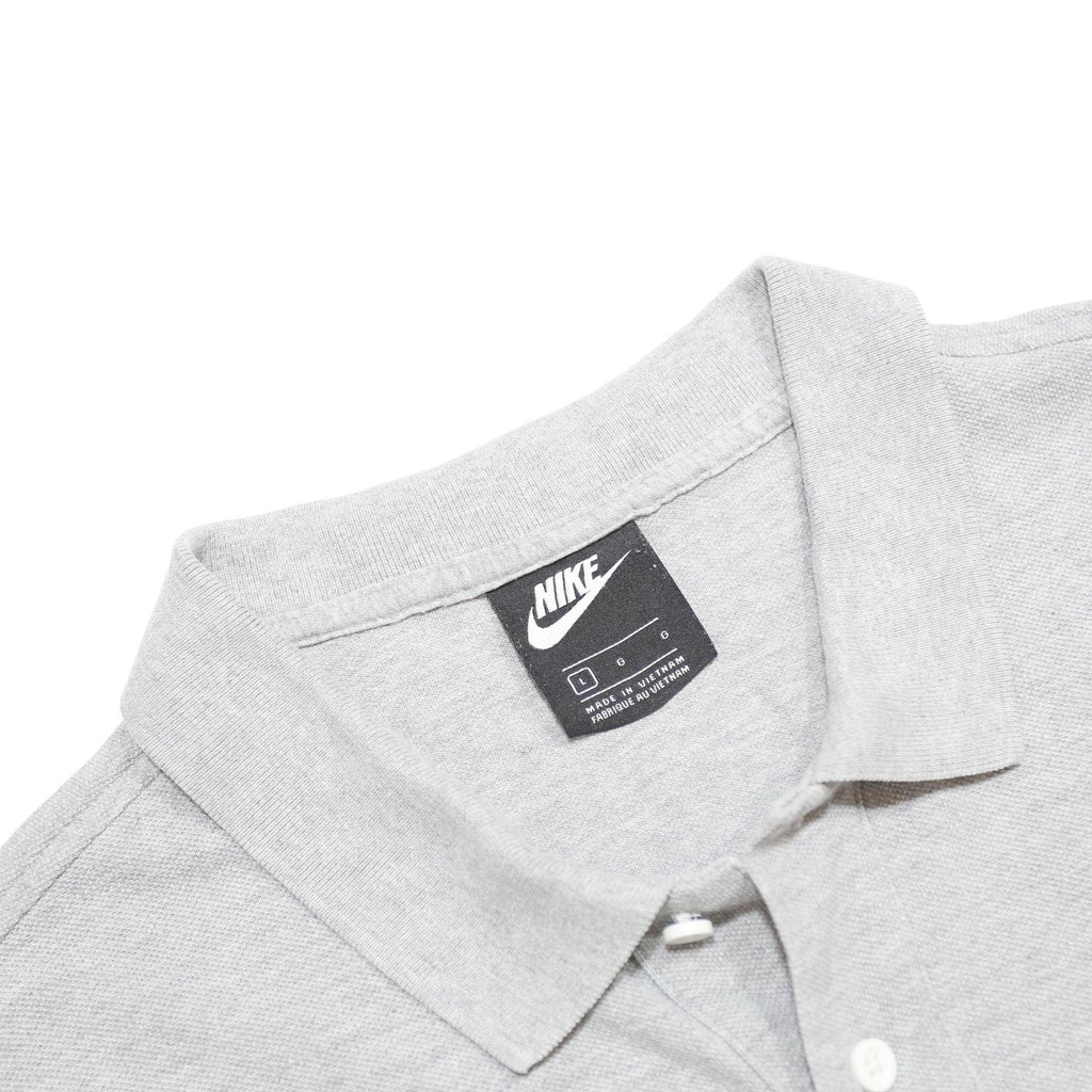 NIKE Mens Grey Short Sleeve Plain Polo Shirt L Casual Cotton