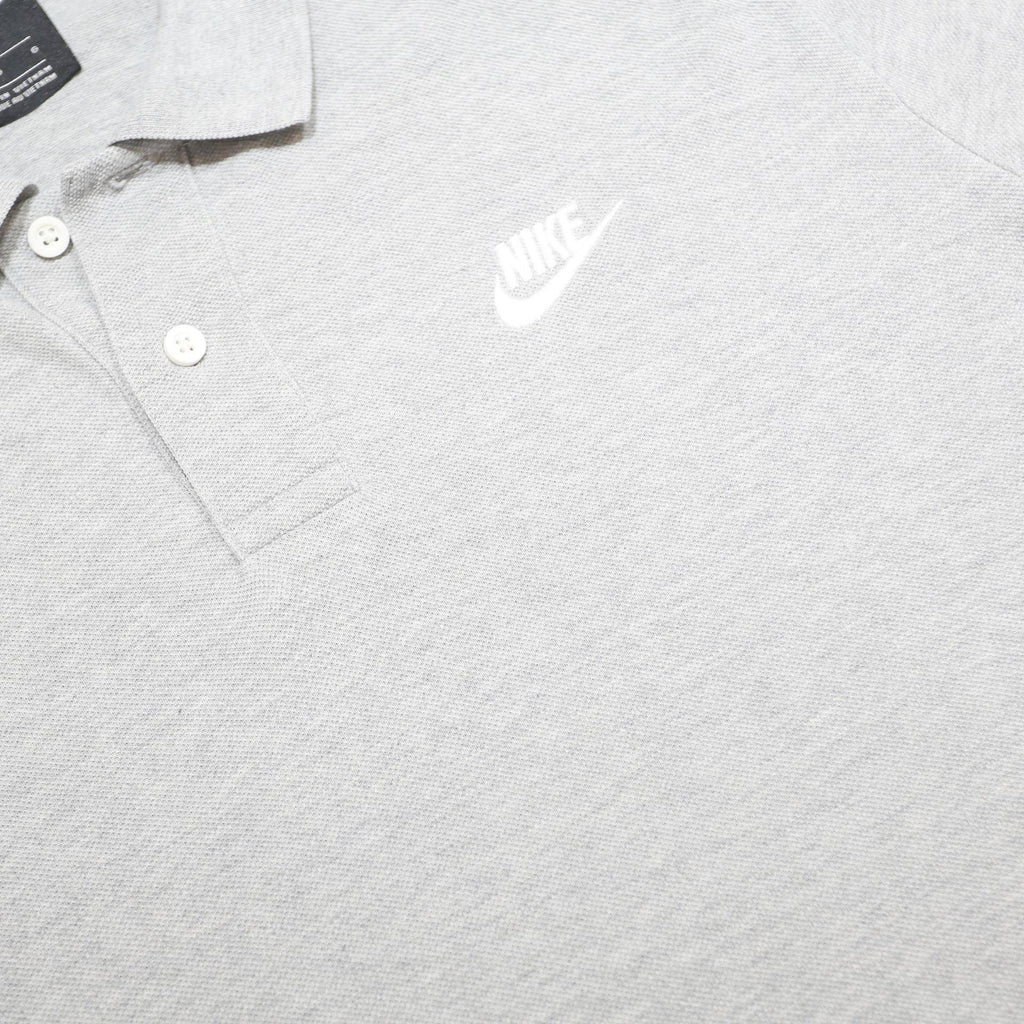 NIKE Mens Grey Short Sleeve Plain Polo Shirt L Casual Cotton
