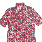 BIAGGINI Womens Shirt Dress Red Crazy Pattern Short Sleeve Knee Length M