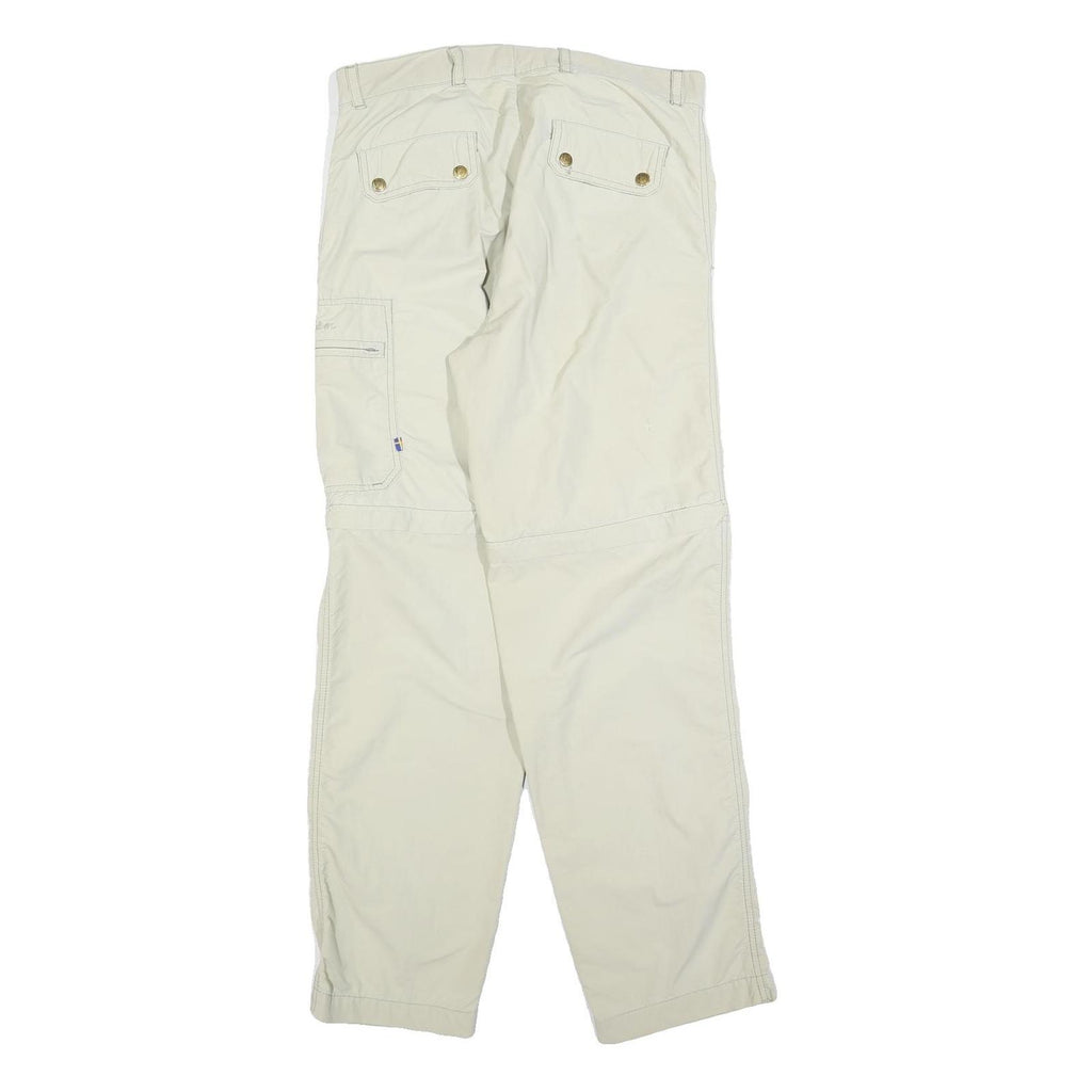 FJALLRAVEN Womens Polyester Blend Cream Regular Straight Trousers W32 L32