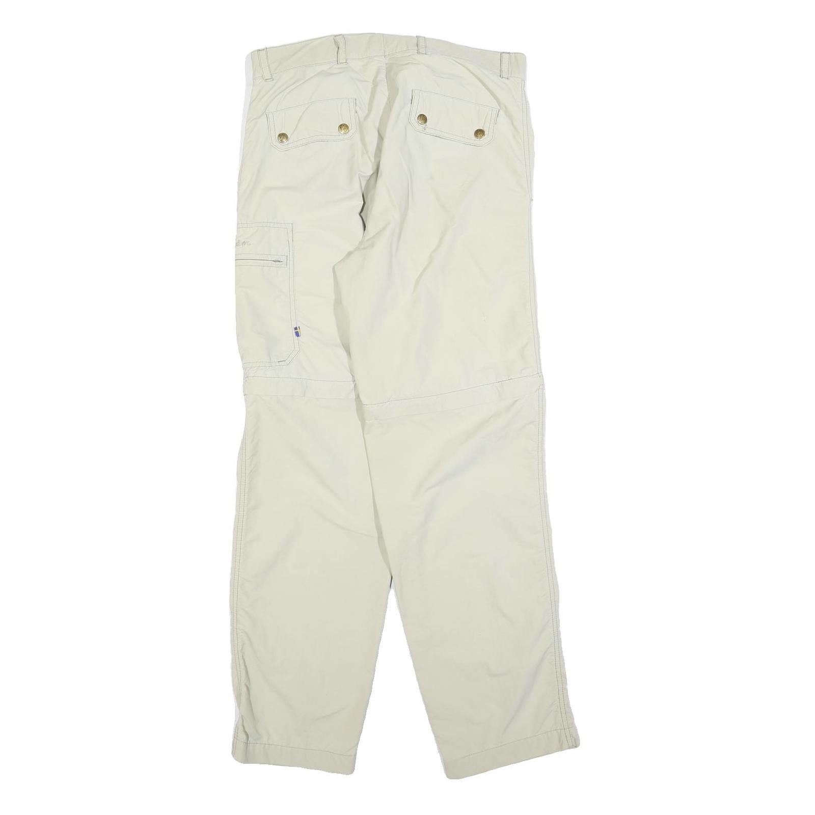 FJALLRAVEN Womens Polyester Blend Cream Regular Straight Trousers W32 L32
