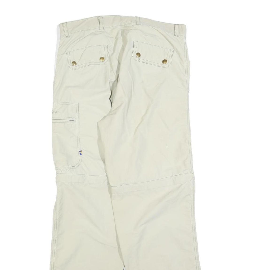 FJALLRAVEN Womens Polyester Blend Cream Regular Straight Trousers W32 L32