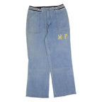 Womens Regular Blue Denim Jeans W32 L32 Cotton Blend Zip Comfortable Casual