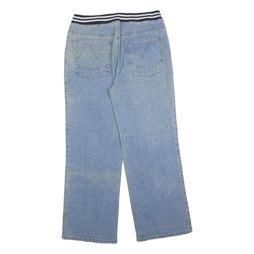 Womens Regular Blue Denim Jeans W32 L32 Cotton Blend Zip Comfortable Casual