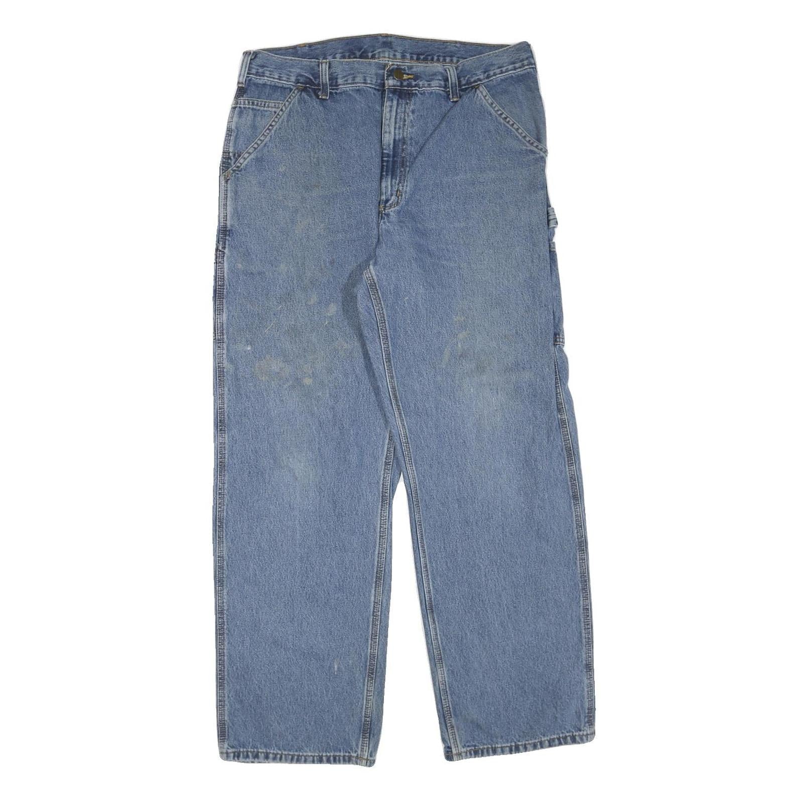 CARHARTT Mens Jeans Blue Regular Straight Denim Medium W36 L32 Workwear