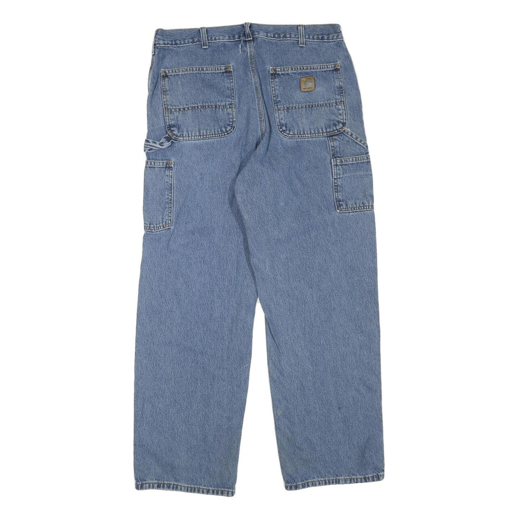 CARHARTT Mens Jeans Blue Regular Straight Denim Medium W36 L32 Workwear